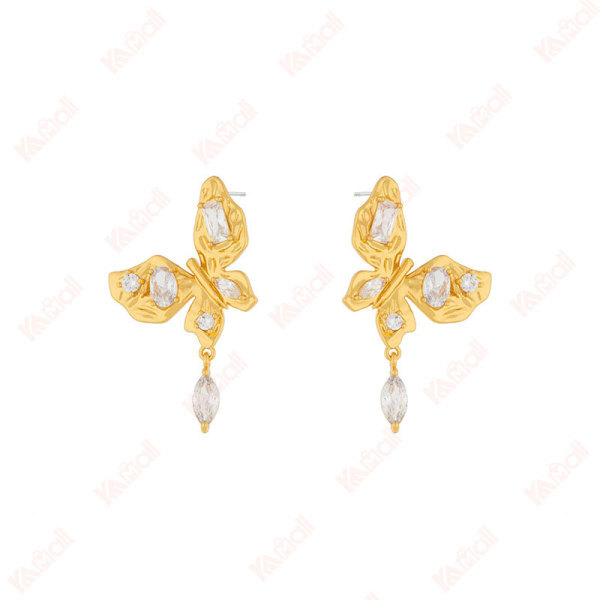 exquisite fashion gold butterfly earrings